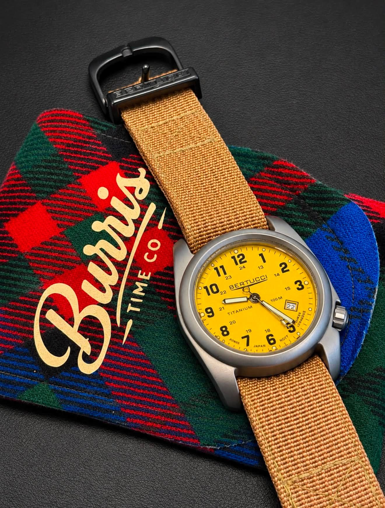 Bertucci field watch — hand reset completed repair